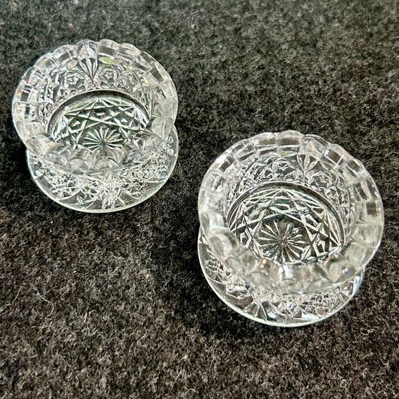 Pair of Vintage Pressed Glass Taper Candle Holders - Picture 10 of 10